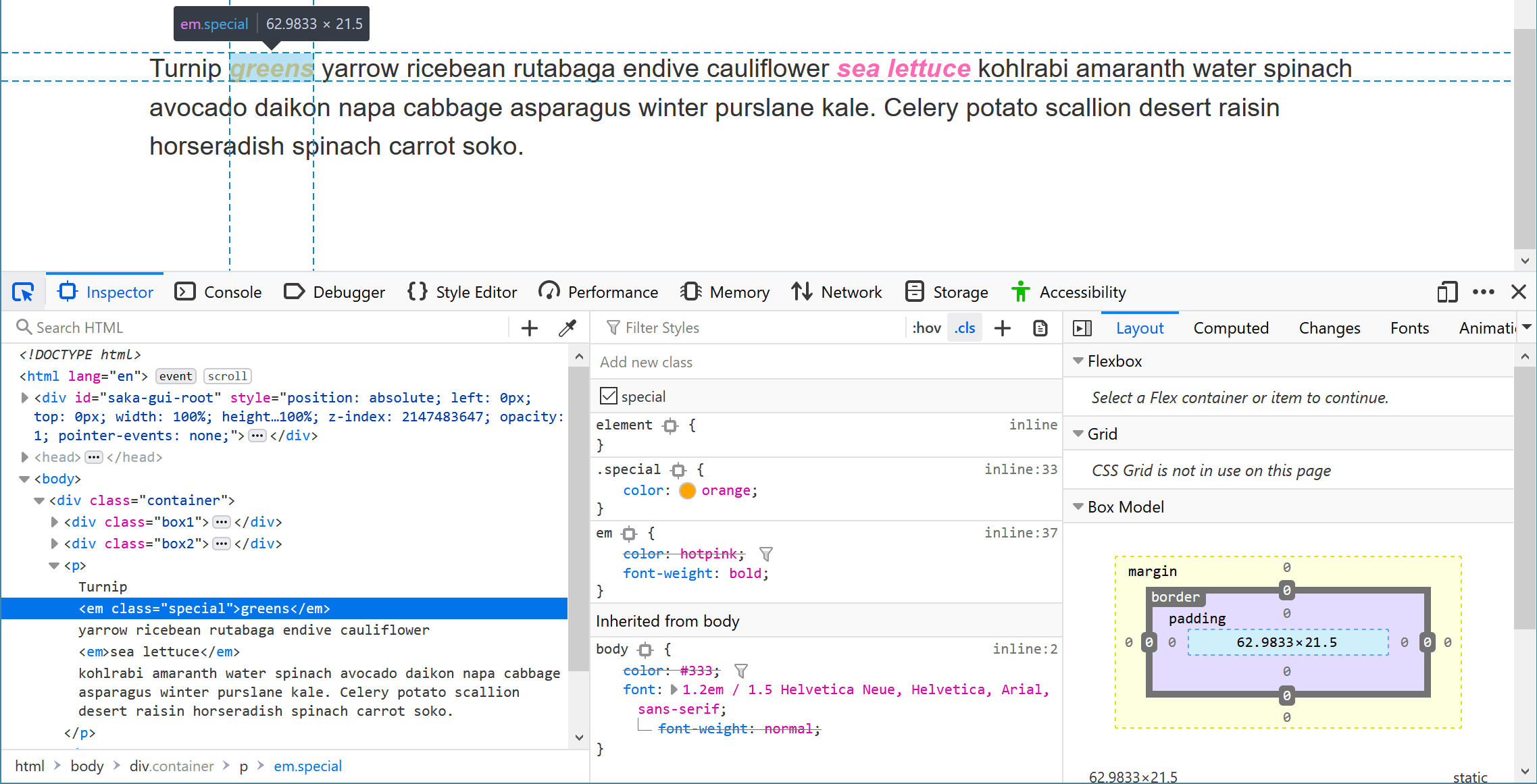 Ein em auswählen und in den DevTools nachsehen, was die Farbe überschreibt.